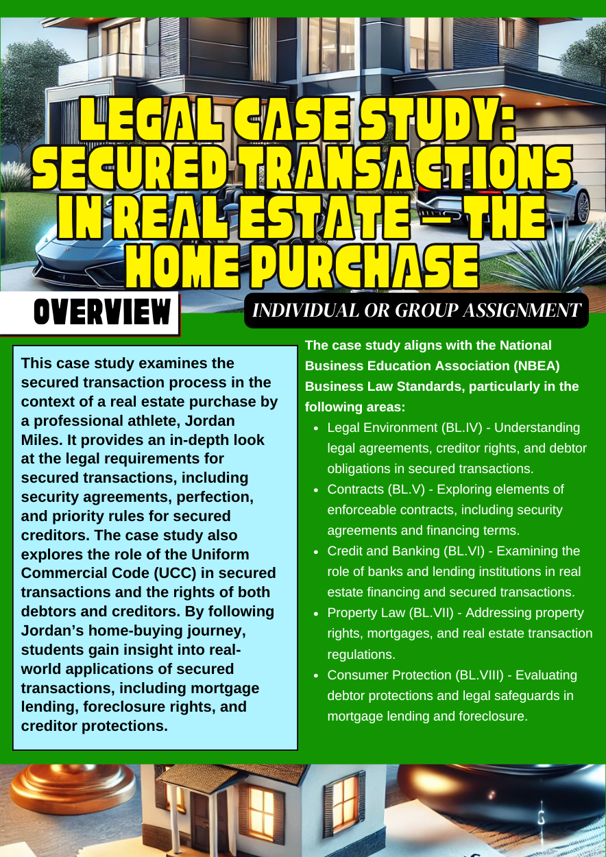 BLU6C - Case Study: Secured Transactions The Professional Athlete Home Purchase